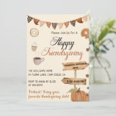 Happy Friendsgiving Pompoen & Herfst Kaart (Staand voorkant)