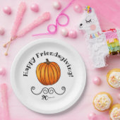 Happy Friendsgiving pompoen Papieren Bordje (Feest)
