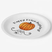 Happy Friendsgiving pompoen Papieren Bordje (Gekanteld)