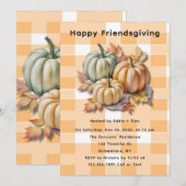 Happy Friendsgiving Pumpkins & Autumn Leaves Kaart (Voorkant / Achterkant)