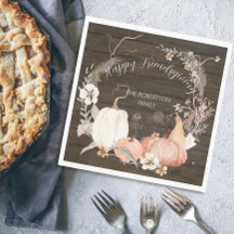 Happy Friendsgiving Rustic Herfst Pumpkin Floral