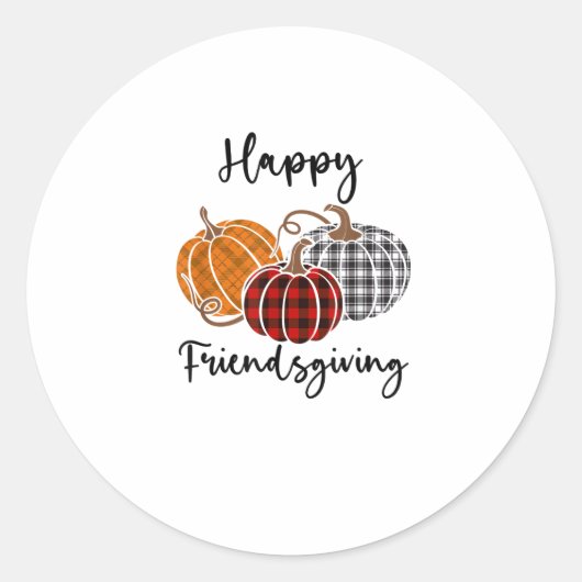 Happy Friendsgiving Shirt Thanksgiving Man W Ronde Sticker (Voorkant)