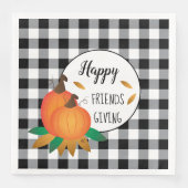 Happy Friendsgiving Thanksgiving Buffalo Check Servet (Voorkant)
