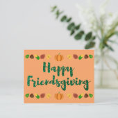 Happy Friendsgiving Thanksgiving Holiday Card Briefkaart (Staand voorkant)
