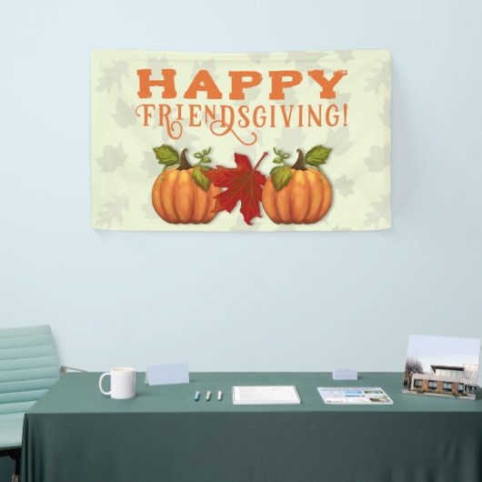 Happy Friendsgiving / Thanksgiving muurbanner Spandoek (Beurs)
