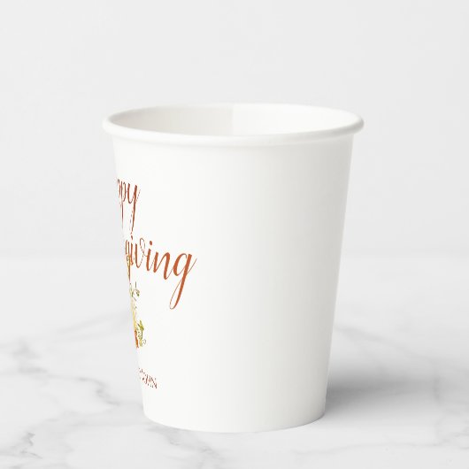 Happy Friendsgiving-Thanksgiving op papier Papieren Bekers (Links)