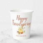 Happy Friendsgiving-Thanksgiving op papier Papieren Bekers (Voorkant)