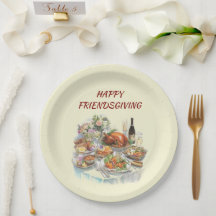Happy Friendsgiving | Thanksgiving papieren Borden