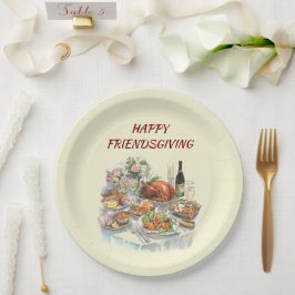 Happy Friendsgiving | Thanksgiving papieren Borden Papieren Bordje