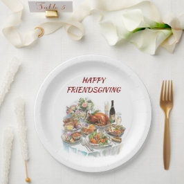 Happy Friendsgiving | Thanksgiving papieren Borden Papieren Bordje