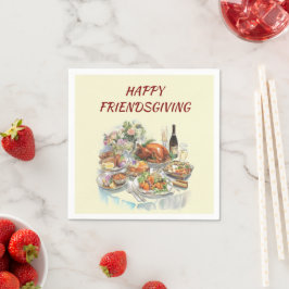 Happy Friendsgiving | Thanksgiving papieren servet