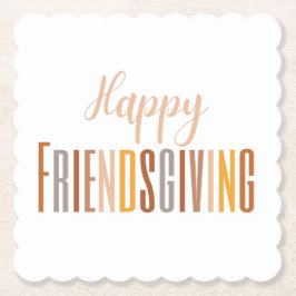 Happy Friendsgiving Thanksgiving Typografie Herfst Kartonnen Onderzetters