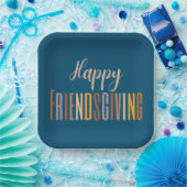 Happy Friendsgiving Thanksgiving Typografie Herfst Papieren Bordje (Feest)