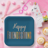 Happy Friendsgiving Thanksgiving Typografie Herfst Papieren Bordje (Feest)