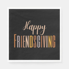 Happy Friendsgiving Thanksgiving Typografie Herfst Servet