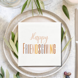 Happy Friendsgiving Thanksgiving Typografie Herfst Servet