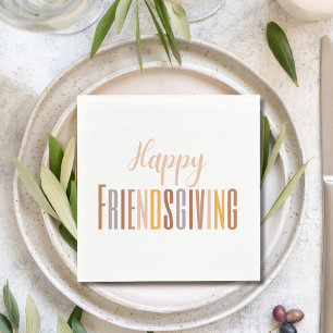 Happy Friendsgiving Thanksgiving Typografie Herfst Servet