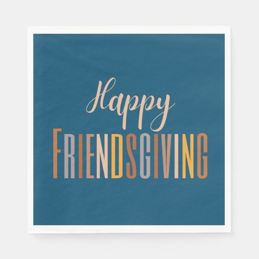 Happy Friendsgiving Thanksgiving Typografie Herfst Servet (Voorkant)