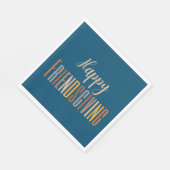 Happy Friendsgiving Thanksgiving Typografie Herfst Servet (Hoek)