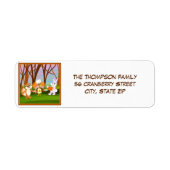 Happy Friendsgiving Turkey with Chipmunk, Rabbit Etiket (Voorkant)