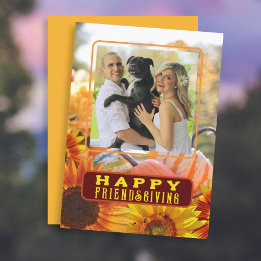 Happy Friendsgiving Zonnebloem Pompoenen Kaart