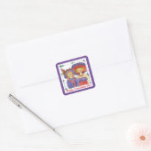 Happy Friendship Day Dames In Grote Petten Rood Pa Vierkante Sticker (Envelop)