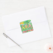 Happy Friendship Day Garden Tea Party Vriendinnen Vierkante Sticker (Envelop)