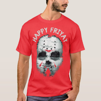 Happy Friyay Funny Halloween Crystal Lake Graphic T-shirt
