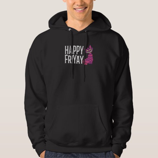 Happy FriYay Purple Grinning Striped Cat 13th On F Hoodie (Voorkant)
