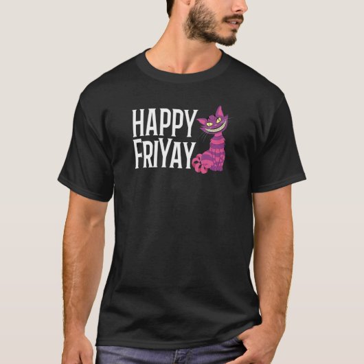 Happy FriYay Purple Grinning Striped Cat 13th On F T-shirt (Voorkant)
