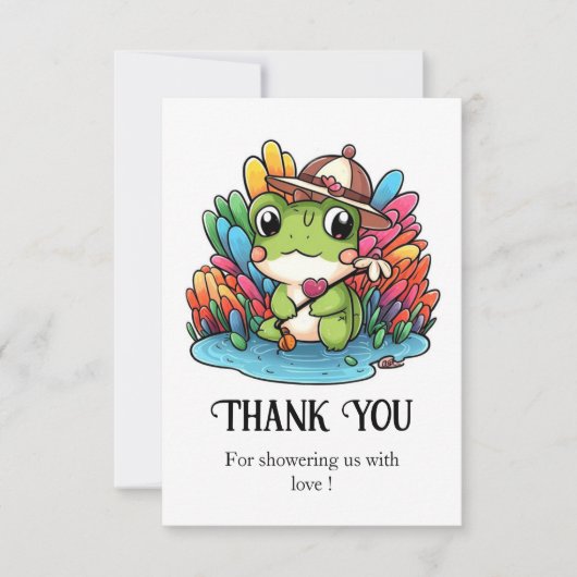 Happy Frog-Baby shower Bedankkaart (Voorkant)