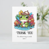 Happy Frog-Baby shower Bedankkaart (Staand voorkant)