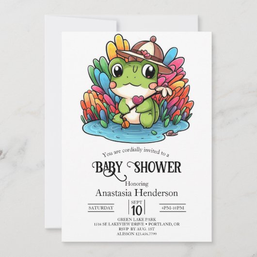 Happy Frog-Baby shower Kaart (Voorkant)