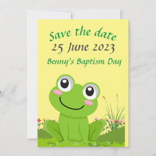 Happy frog BEWAREN DE DATUM - bewerkbare tekst Kaart