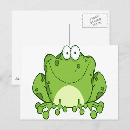 Happy Frog Cartoon Character Briefkaart (Voorkant / Achterkant)