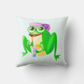 Happy Frog Funny Pillow - Aangepaste kleuren of te Kussen (Achterkant)