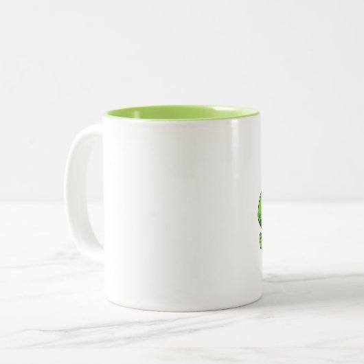 Happy Frog (gepersonaliseerd) Tweekleurige Koffiemok (Voorkant links)