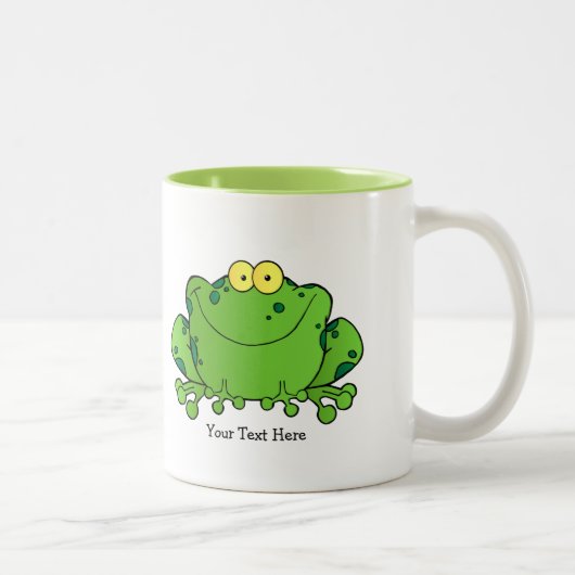 Happy Frog (gepersonaliseerd) Tweekleurige Koffiemok (Rechts)