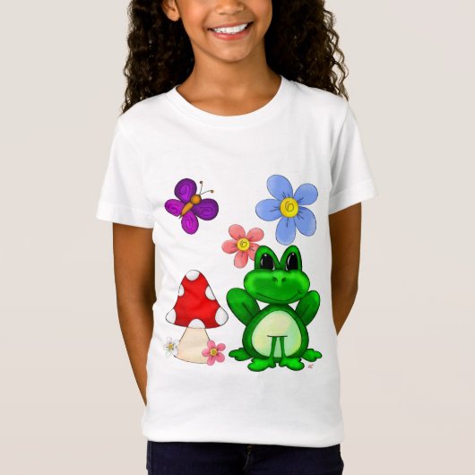 Happy Frog in het KINDER voorjaar T-shirt (Voorkant)