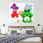 Happy Frog in lente Canvas Afdruk (Insitu (Slaapkamer))
