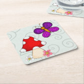 Happy Frog in lente Kartonnen Onderzetters (Schuin)