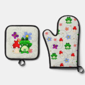 Happy Frog in lente Ovenwant & Pannenlap Set (Voorkant)