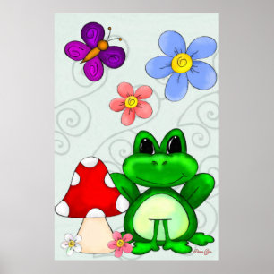 Happy Frog in lente Poster