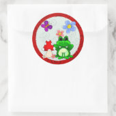 Happy Frog in lente Ronde Sticker (Tas)
