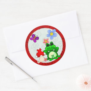 Happy Frog in lente Ronde Sticker