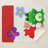 Happy Frog in lente Sherpa Deken (Voorkant (horizontaal))