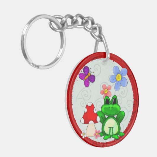 Happy Frog in lente Sleutelhanger (Voorkant Links)