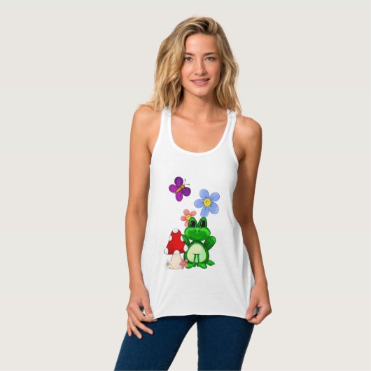 Happy Frog in lente Tanktop (Volledige Voorkant)