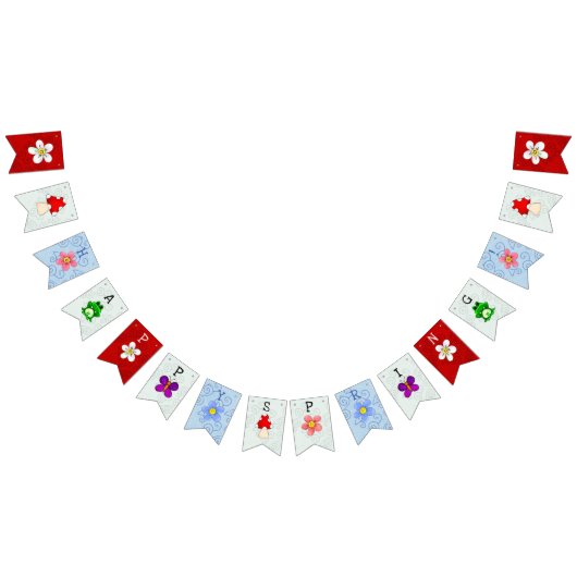 Happy Frog In Spring Decor Gepersonaliseerd Vlaggetjes (Alle)