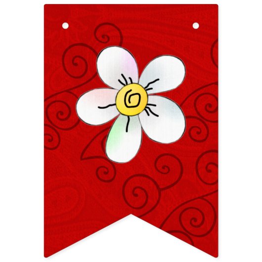 Happy Frog In Spring Decor Gepersonaliseerd Vlaggetjes (Eerste vlag)